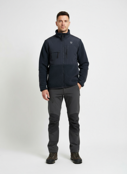 GAMP TAM FERMUAR PELUŞ POLAR Lacivert - XXXL