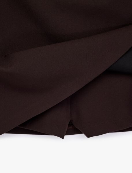 Koton Kemer Detaylı Mini Şortlu Etek 6SAK70141PW Kahverengi - 42