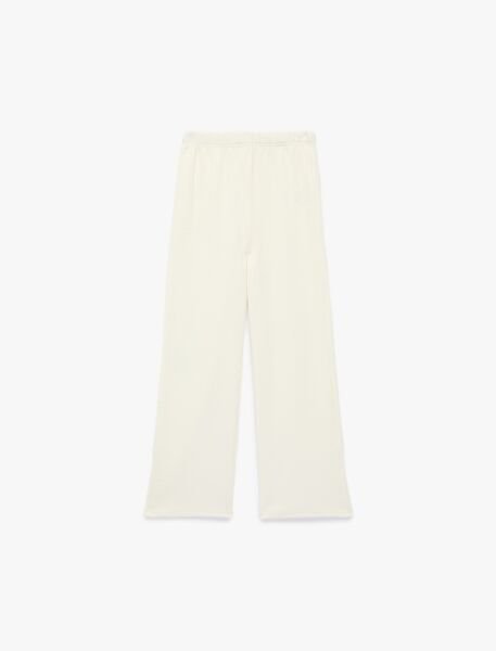 Koton Kız Çocuk Beli Lastikli Normal Paça Pamuklu Basic Pantolon 6Skg40176Ak Ekru - 7-8