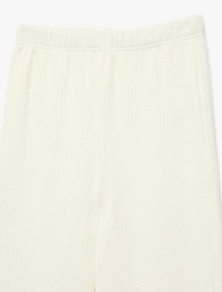 Koton Kız Çocuk Beli Lastikli Normal Paça Pamuklu Basic Pantolon 6Skg40176Ak Ekru - 9-10