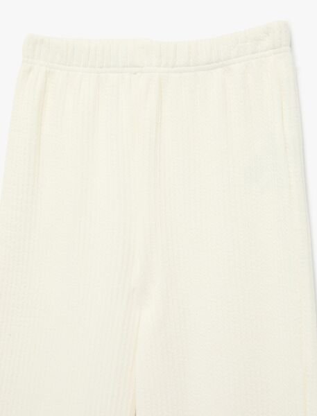 Koton Kız Çocuk Beli Lastikli Normal Paça Pamuklu Basic Pantolon 6Skg40176Ak Ekru - 9-10