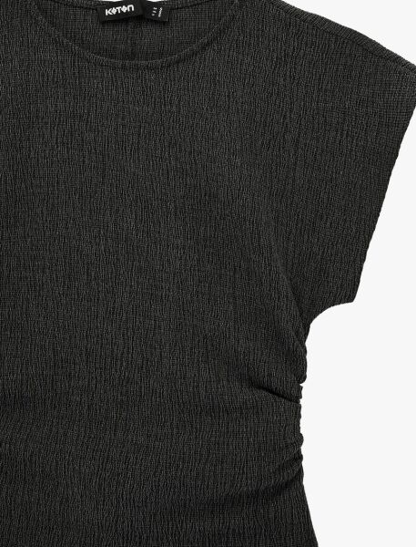 Koton Antrasit Tişört 6Sak50168Ek Antrasit - XL