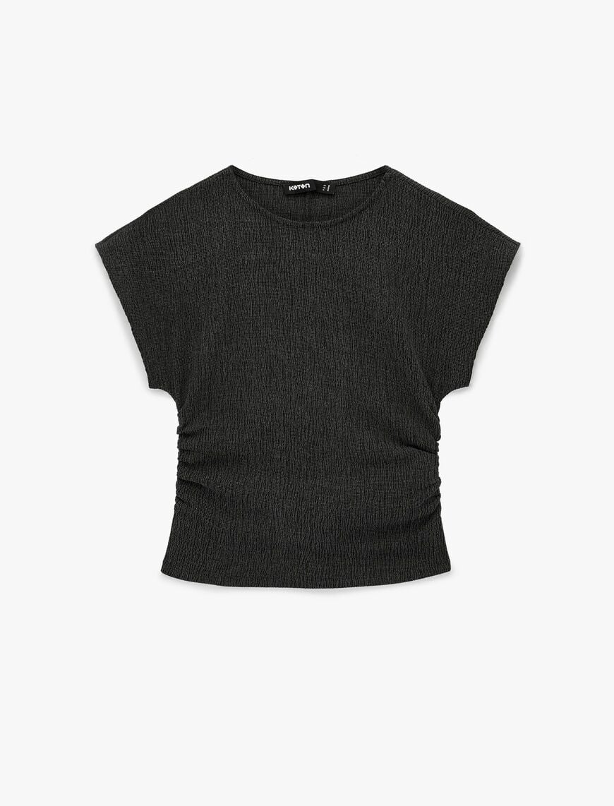 Koton Antrasit Tişört 6SAK50168EK Antrasit - XXL