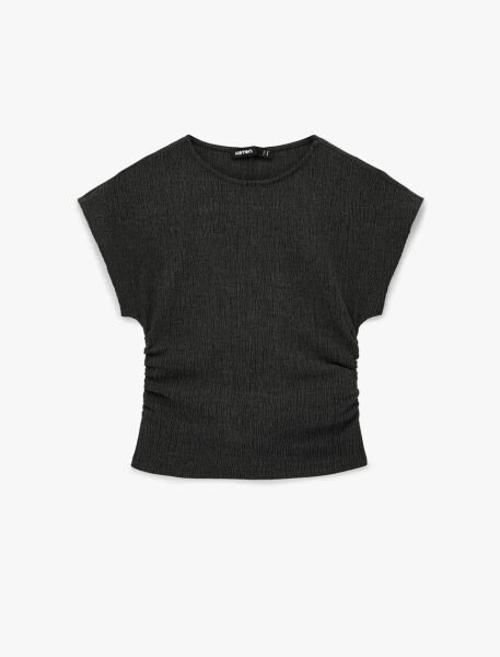 Koton Antrasit Tişört 6SAK50168EK Antrasit - XXL