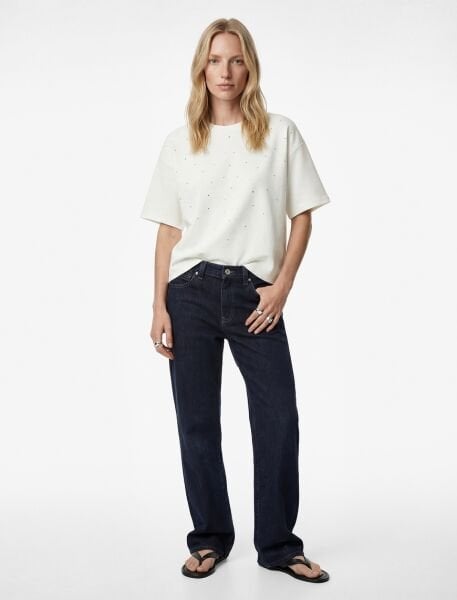 Koton Ekru Tişört 6SAK50185EK XXL - Ekru