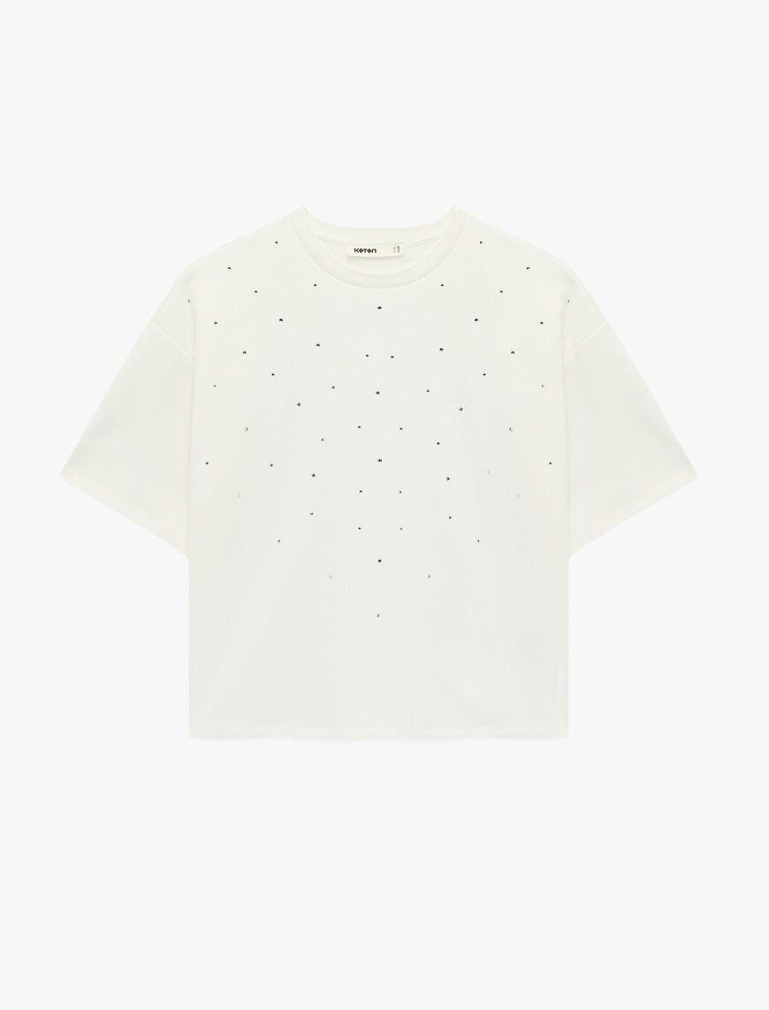 Koton Ekru Tişört 6Sak50185Ek XXL - Ekru
