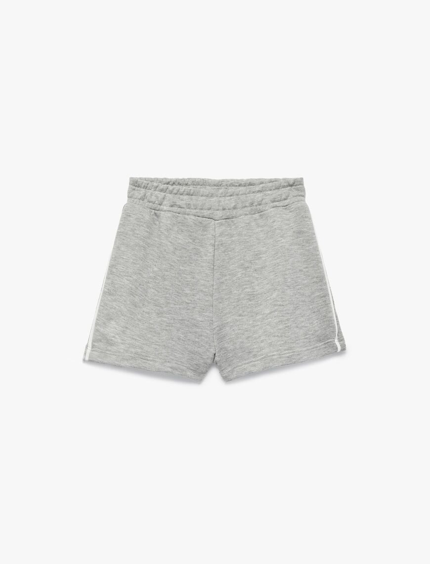 Koton Kız Çocuk Beli Lastikli Viskon Karışımlı Kısa Şort 6SKG40180AK Gri - 9-10