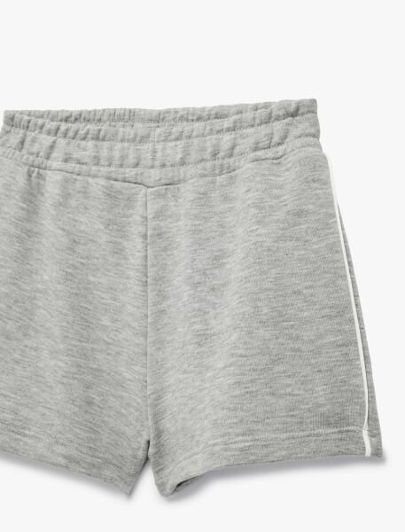 Koton Kız Çocuk Beli Lastikli Viskon Karışımlı Kısa Şort 6Skg40180Ak Gri - 9-10