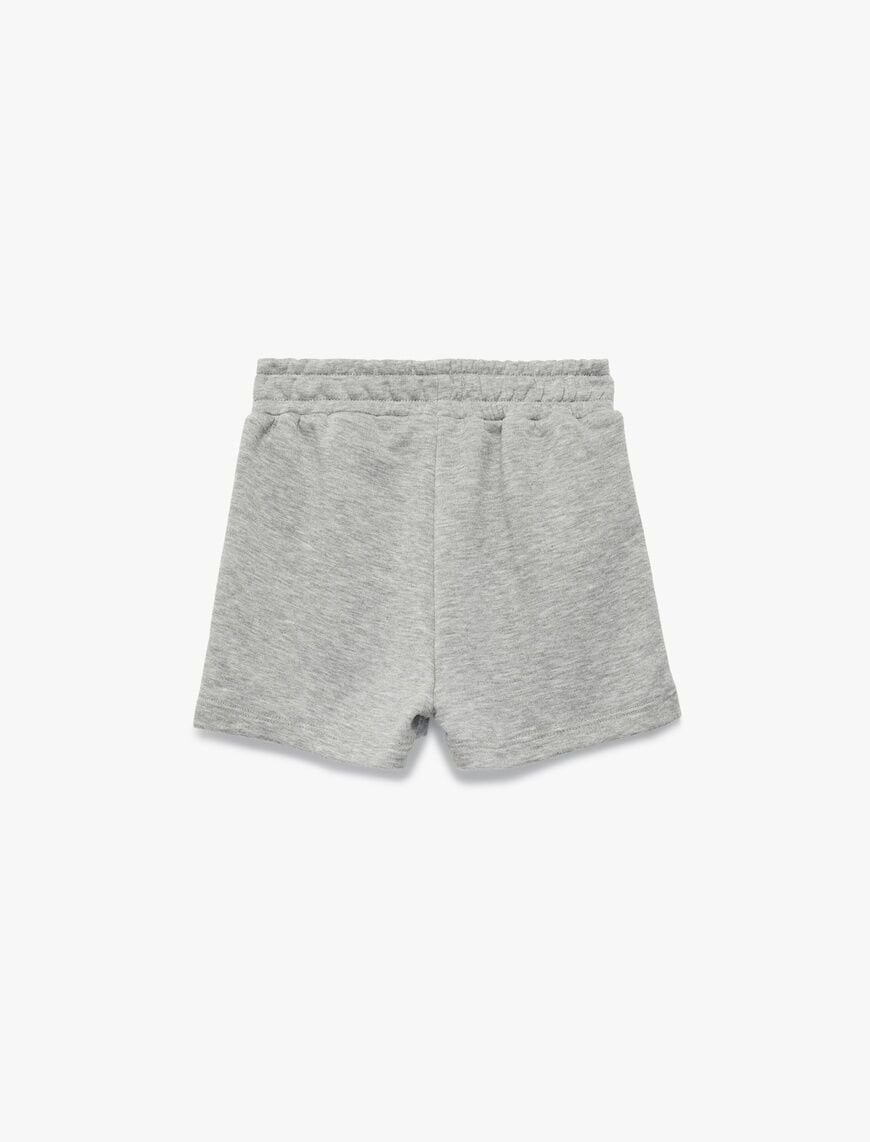 Koton Kız Çocuk Beli Lastikli Viskon Karışımlı Kısa Şort 6SKG40180AK Gri - 9-10
