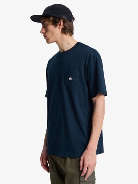 Quiksilver Salt Water Pocket Erkek Kısa Kollu Cepli Pamuklu Tişört Eqyzt08205 XL - Total Eclipse - Solid