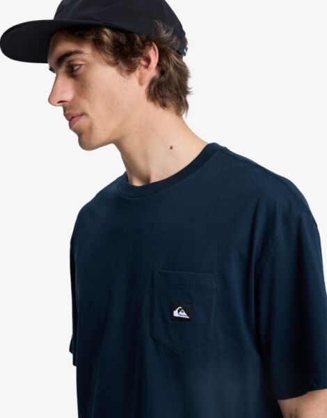 Quiksilver Salt Water Pocket Erkek Kısa Kollu Cepli Pamuklu Tişört EQYZT08205 XL - Total Eclipse - Solid