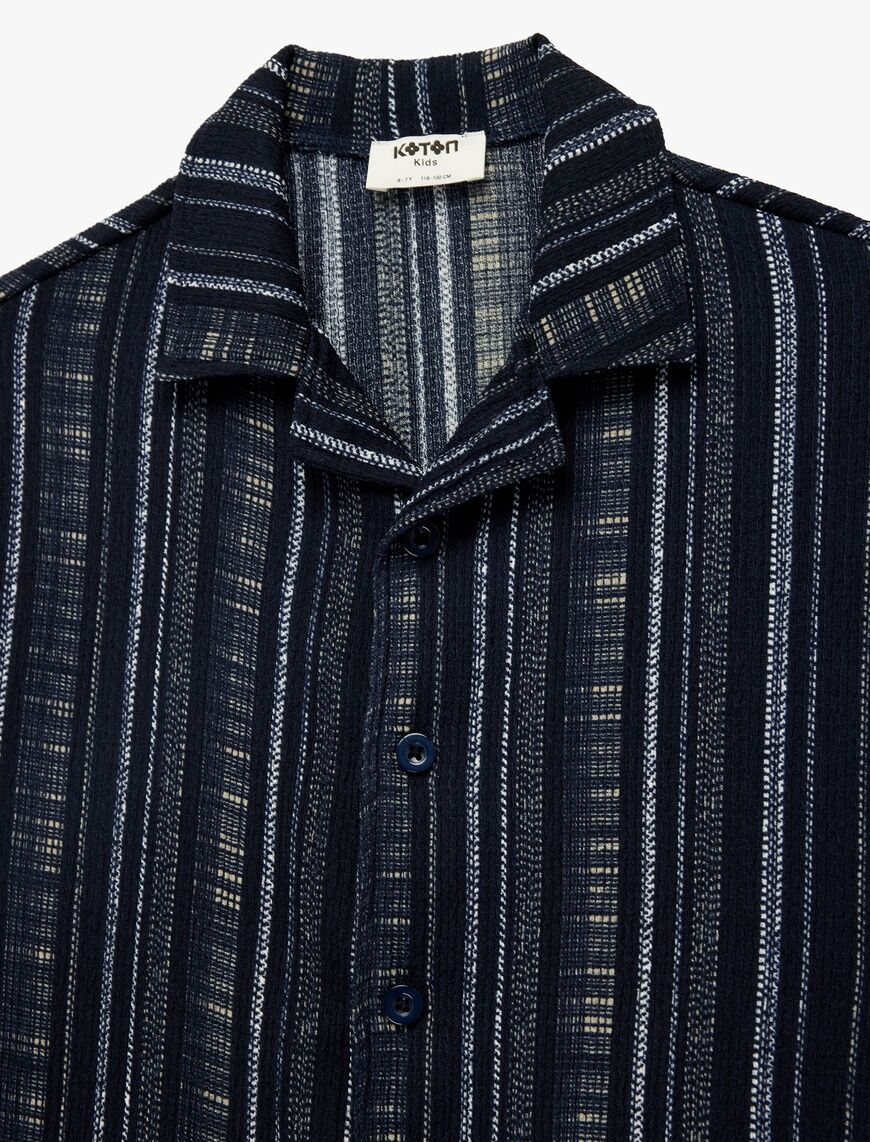 Koton Lacivert Çizgili Tişört 6Skb10241Tk Lacivert - 9-10