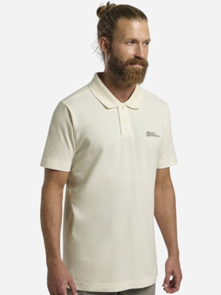 Jack Wolfskin Essantial Erkek Polo T-Shirt Beyaz - S
