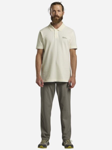 Jack Wolfskin Essantial Erkek Polo T-Shirt Beyaz - 2XL