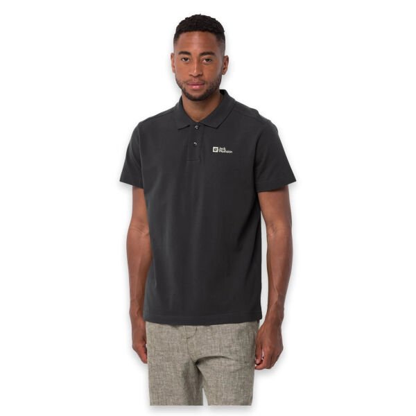 Jack Wolfskin Essantial Erkek Polo T-Shirt Siyah - XXL