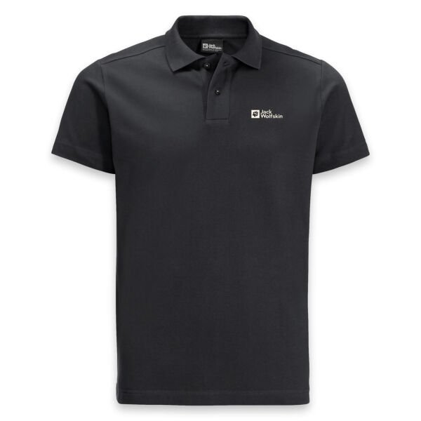 Jack Wolfskin Essantial Erkek Polo T-Shirt Siyah - XXL