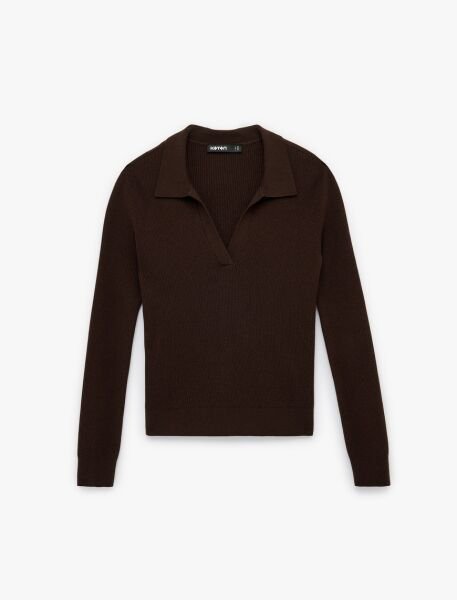 Koton Kahverengi Triko Kazak 6Sak90049Ht Kahverengi - XS