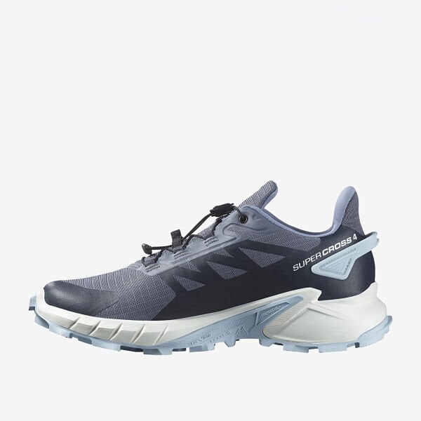 Salomon Supercross 4 Kadın Lacivert Koşu Ayakkabısı L47461700 39 1/3 - Grisaille/White/Cashmere Blue