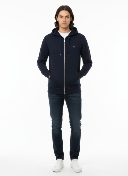 GAMP TAM FERMUARLI KAPŞONLU HIRKA Lacivert - XXL