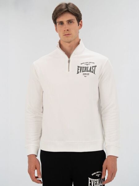 Everlast Bronx NYC Half Zip Regular Siyah Erkek Sweatshirt XL - Beyaz