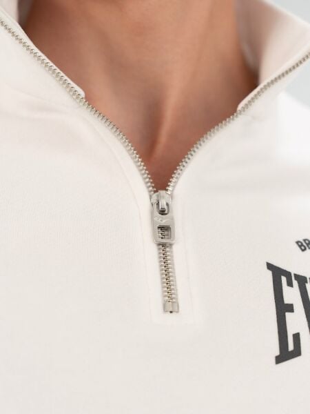 Everlast Bronx NYC Half Zip Regular Siyah Erkek Sweatshirt XL - Beyaz