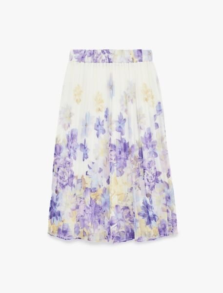 Koton Ekru Desenli Etek 6Sak70059Uw 42 - Ekru