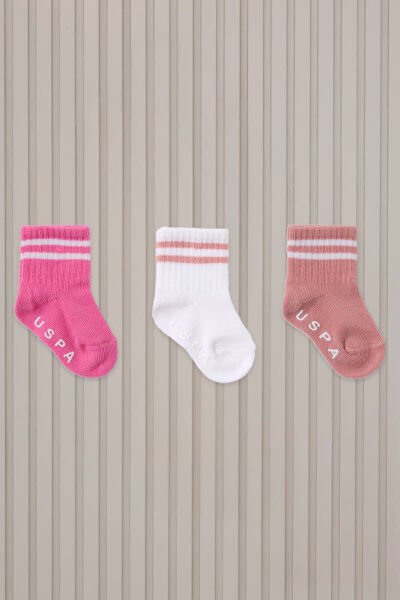 U.S. Polo Kız Bebek Çorap Örme  Kumaş Pembe - 12-18 Ay