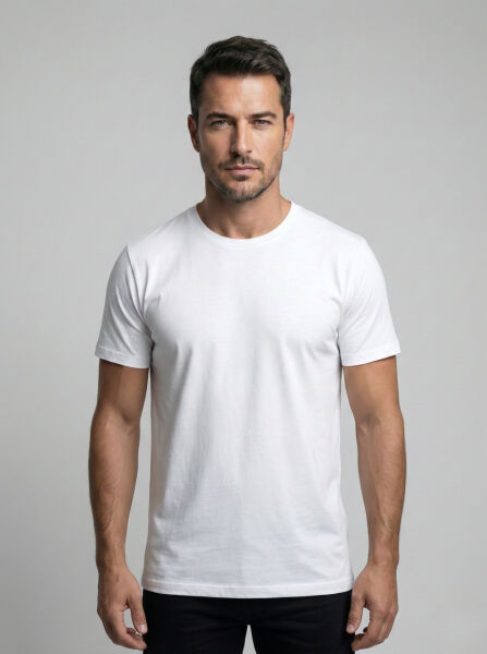 Premium Pamuklu Tişört Bisiklet Yaka Standart Rahat Kalıp (Regular Fit) Erkek/Kadın/Unisex