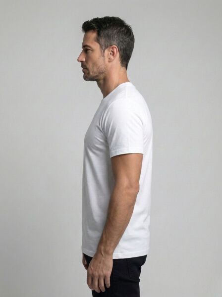 Premium Pamuklu Tişört Bisiklet Yaka Standart Rahat Kalıp (Regular Fit) Erkek/Kadın/Unisex
