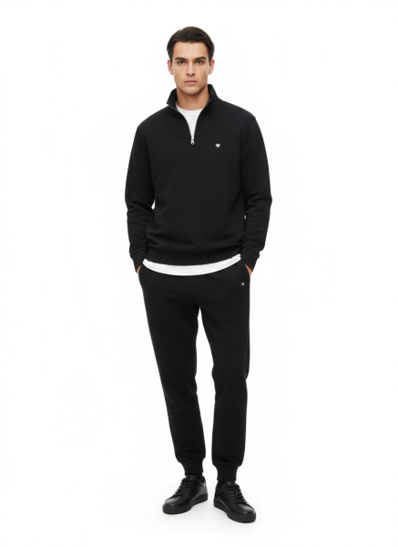 GAMP YARIM FERMUARLI SWEAT Siyah - XXL