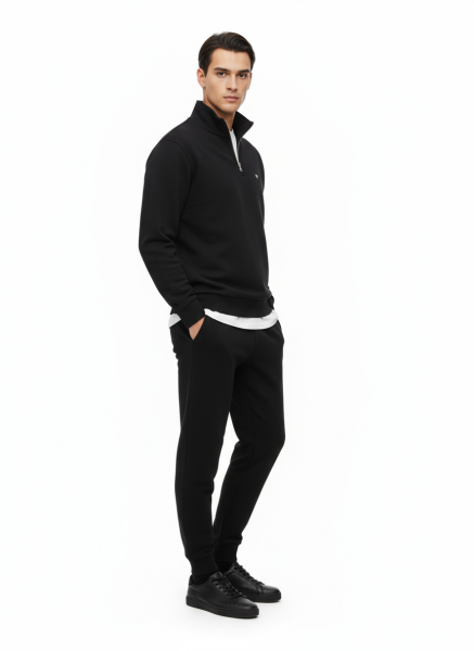 GAMP YARIM FERMUARLI SWEAT Siyah - XXL