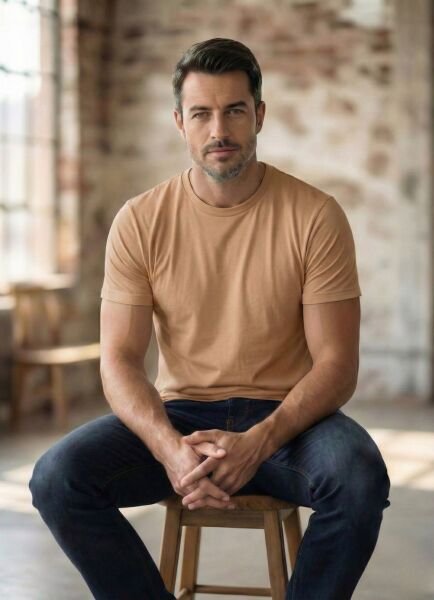 Premium Pamuklu Tişört Bisiklet Yaka Standart Rahat Kalıp (Regular Fit) Erkek/Kadın/Unisex Kahverengi - XXL