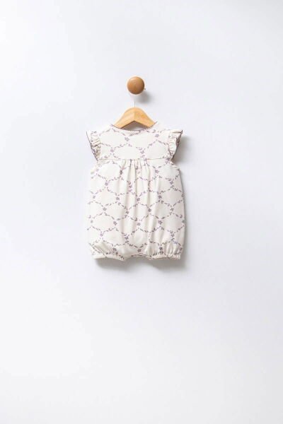 U.S. Polo Kız Bebek Tulum İnterlok  Kumaş Beyaz - 9-12 Ay