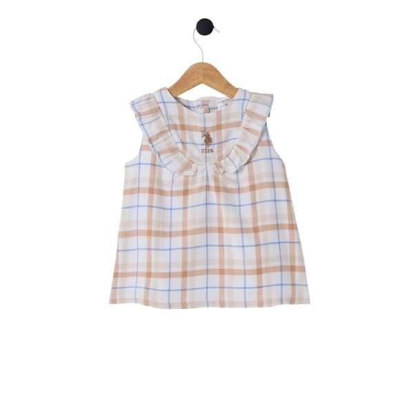 U.S. Polo Kız Bebek Elbise Dokuma Kumaş  Kumaş Beyaz - 3 Yaş