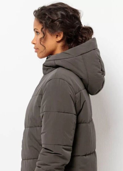 Jack Wolfskin KAROLINGER LONG JKT W Kadın Mont Kahverengi - XS