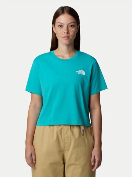 The North Face W Simple Dome Cropped Relaxed Tee Kadın T-Shirt Turkuaz - XS