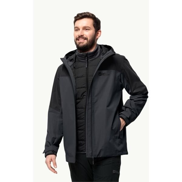 Jack Wolfskin GLAABACH 3IN1 JKT M Erkek Mont Siyah - XXL
