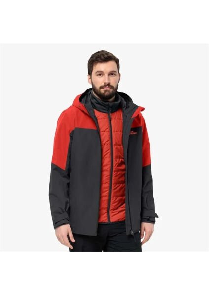 Jack Wolfskin GLAABACH 3IN1 JKT M Erkek Mont Kırmızı - XL