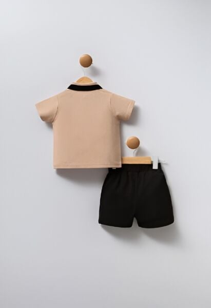 U.S. Polo Erkek Bebek 2Li Takım Pike Örme Kumaş Bej - 24-36 Ay