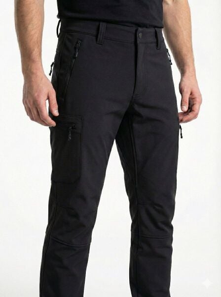 GAMP ERKEK SİYAH SOFT SHELL OUTDOOR PANTALON Siyah - S