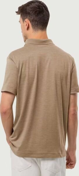 Jack Wolfskin Travel Polo M Erkek Polo Yaka Tişört Bej - L