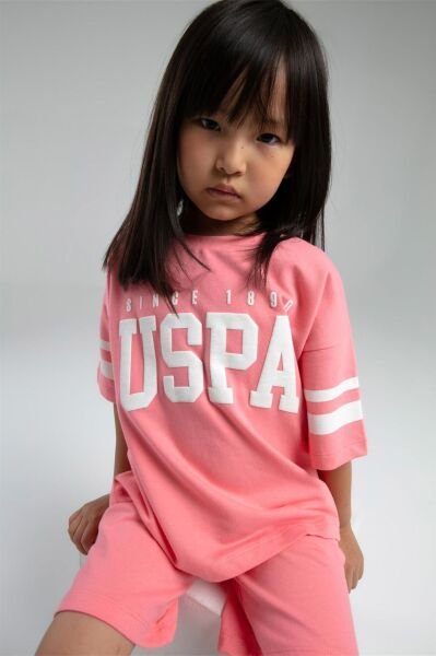 U.S. Polo Kız Çocuk Bermuda Takım İki İplik Örme Kumaş Pembe - 7-8