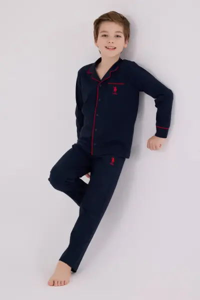 U.S. Polo Erkek Çocuk Gömlek Pijama Takımı