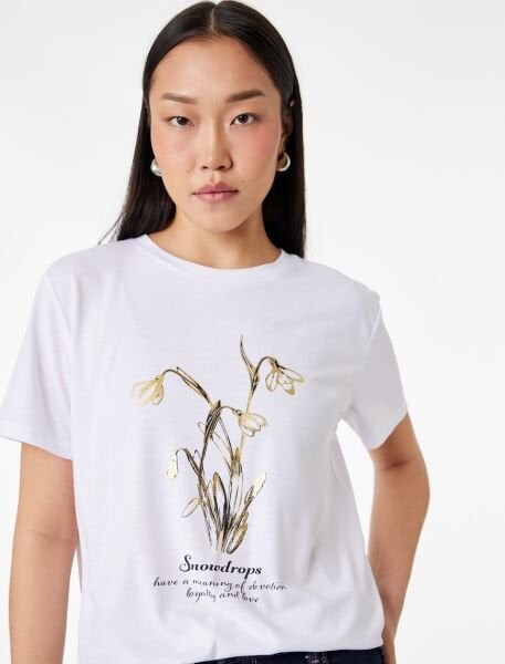 Koton Beyaz Tişört 6SAK50128EK