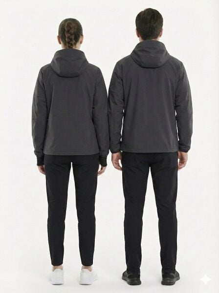 GAMP UNİSEX KAPÜŞONLU PARMAK GEÇMELİ SOFTSHELL MONT Siyah - XL