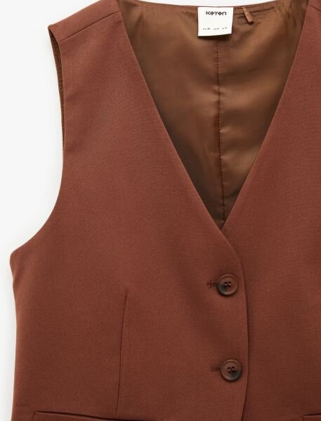 Koton Kahverengi Yelek 6Sak20031Pw Kahverengi - 42