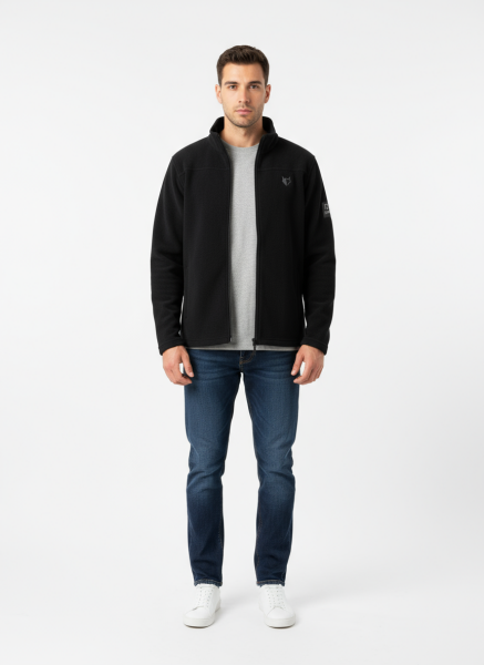 GAMP TAM  FERMUARLI POLAR Siyah - XL