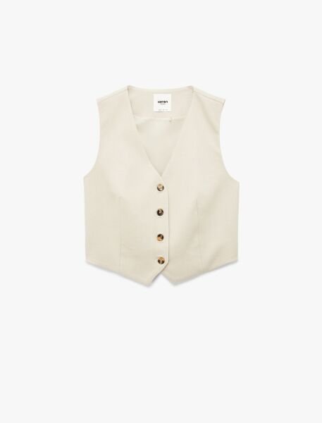 Koton Bej Yelek 6Sak20058Uw 42 - Bej