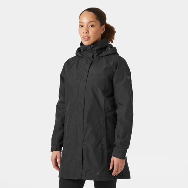 HELLY HANSEN Aden Kadın Uzun Yağmurluk Siyah - S