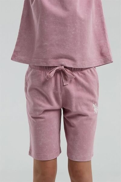 U.S. Polo Kız Çocuk Bermuda Takım İki İplik Örme Kumaş Gül Kurusu - 7-8